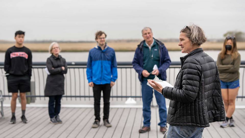 Participants get briefed on the chalk line