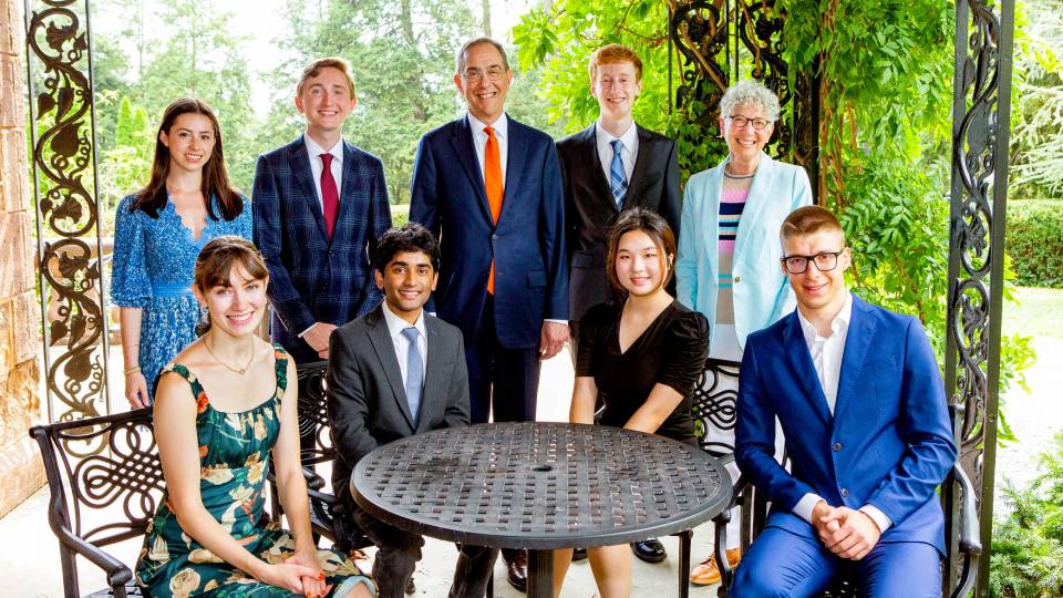 President Eisgruber, Jill Dolan and students