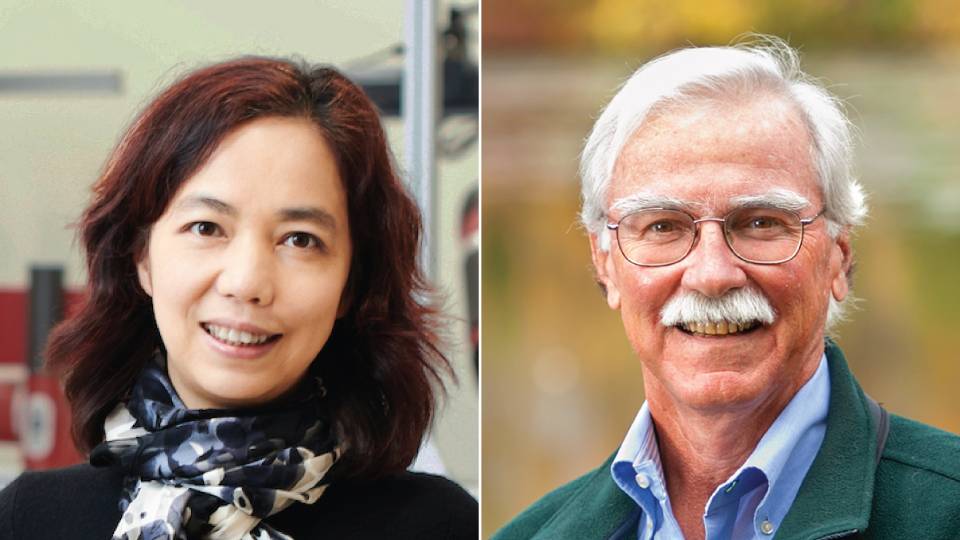 Fei-Fei Li and John Fitzpatrick smiling