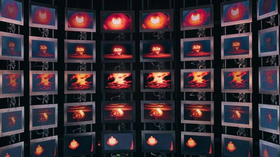 Several still frames of nuclear explosion.