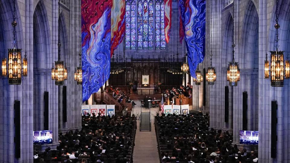 The interior of the majestic Princeton Chapel