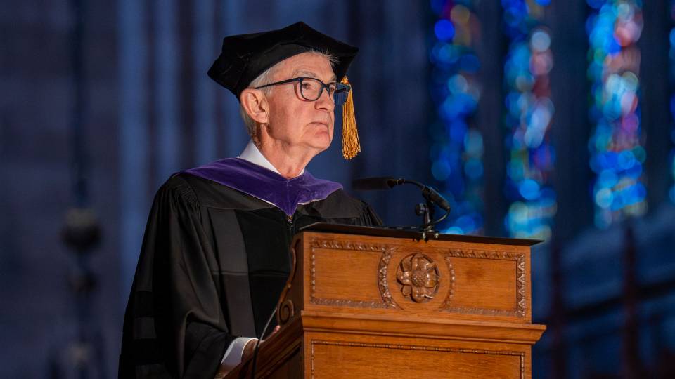 Jerome Powell at the podium