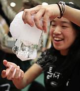 Soap bubbles illustrating phase changes