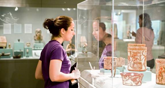 Student in Native American art exhibit