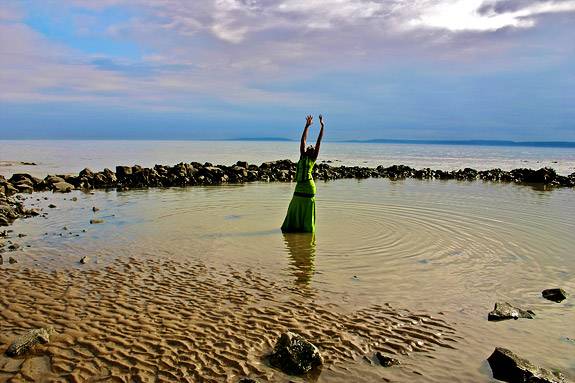 Woman in surf