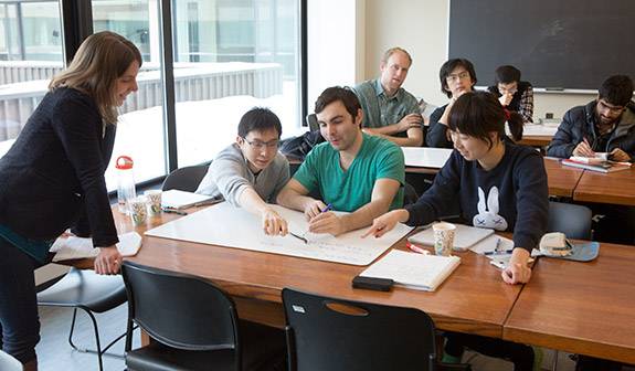 Mariangela Lisanti at chalkboard