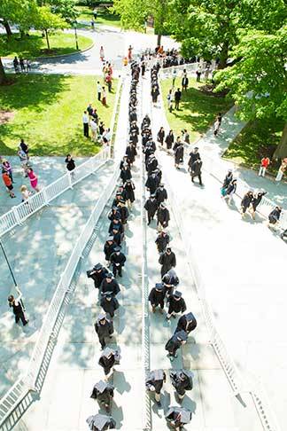 Baccalaureate 2015 seniors walking into chapel