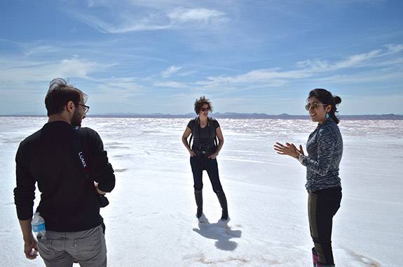 Graduate Students Spiral Jetty Professor DeLue, Shota Vashakmadze, Kimia Shahi