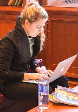 Reading Period Abigail Scott on laptop