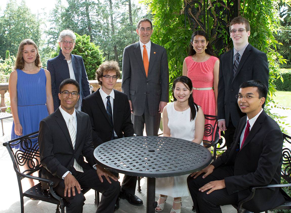 Opening Exercises 2016 student award winners with President Eisgruber and Dean of the College Jill Dolan