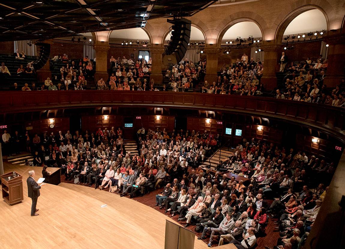 Alumni Day 2017 audience in Alexander Hall listens to Eric Schmidt