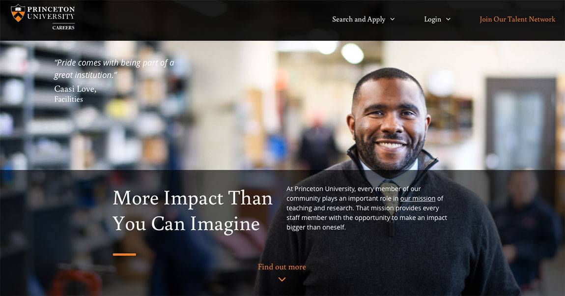 New Careers website screenshot