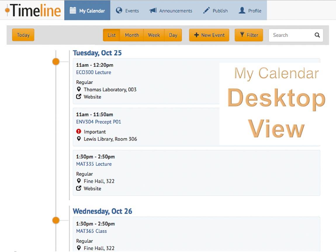 Timeline desktop screenshot