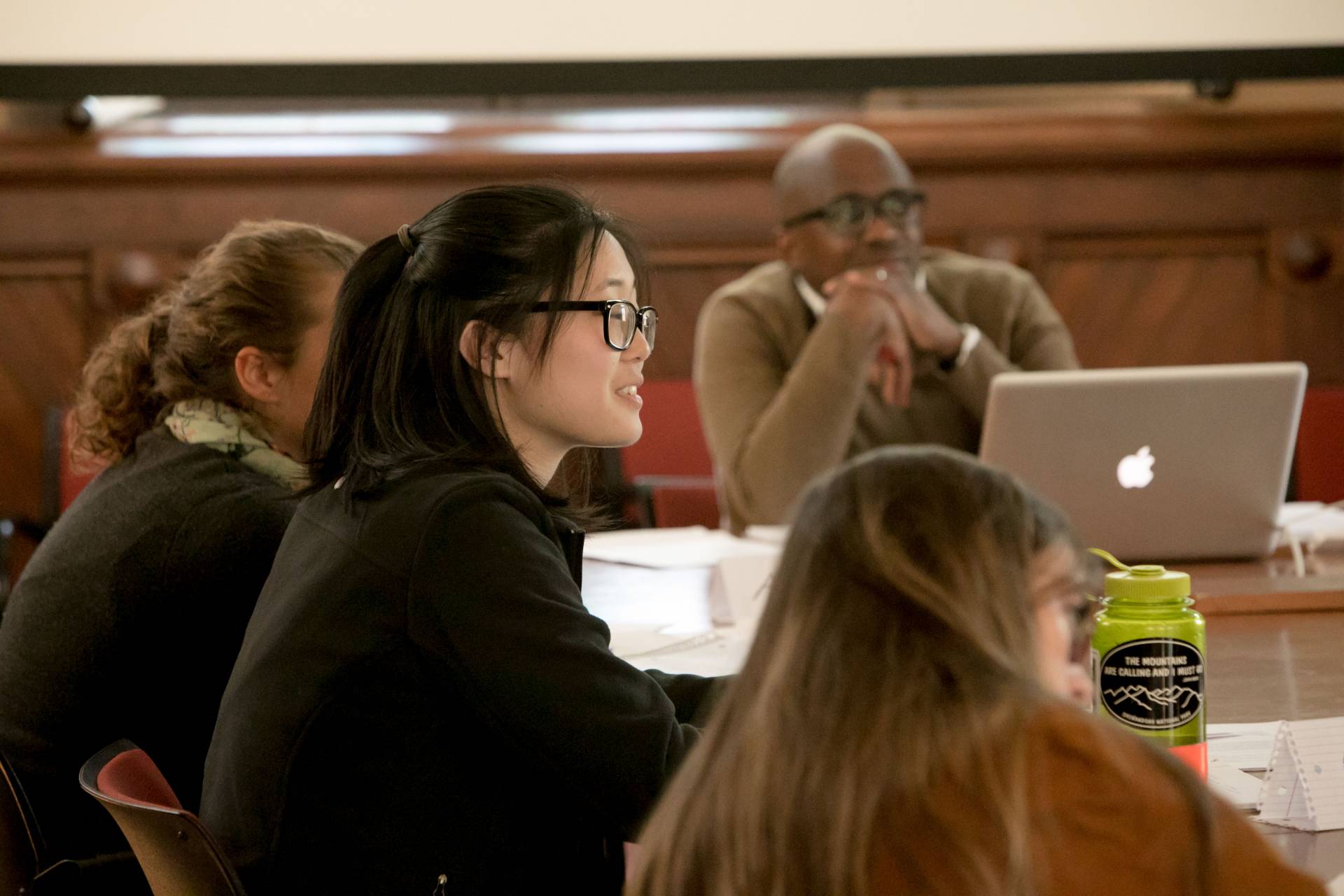 Clare Jeong in the class, "White Hunters, Black Poachers" being taught by Jacob Dlamini 