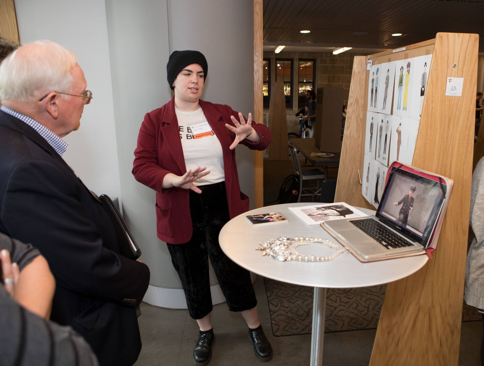 Senior Julia Peiperl explains her research and costume design work