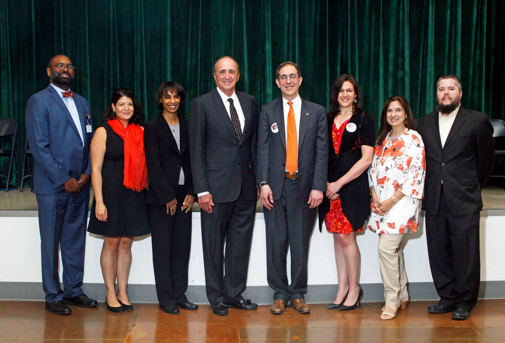 Visitors from Princeton stand with leaders from Making Waves