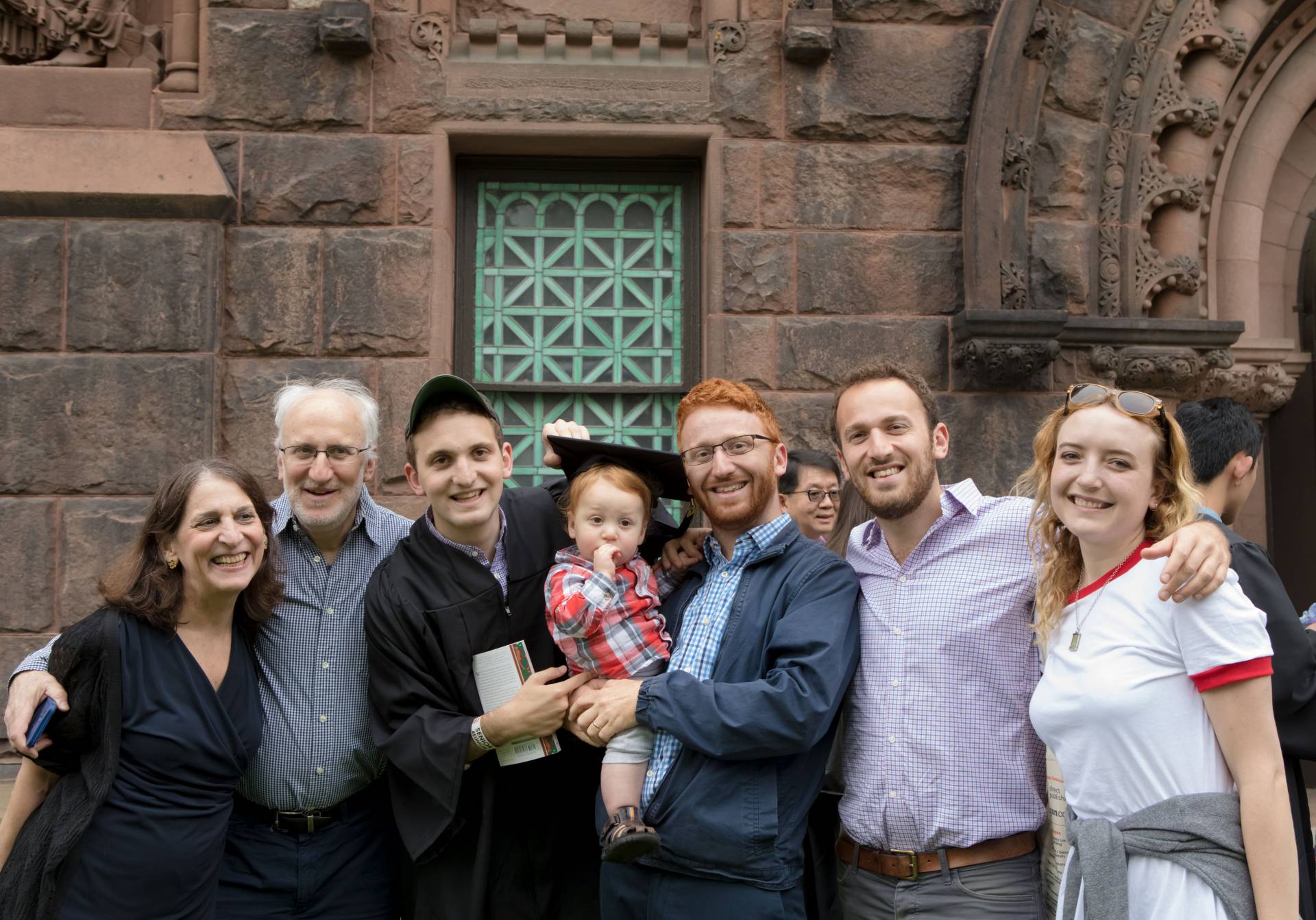Gabriel Fisher standing with family after the Baccalaureate 2017 ceremony