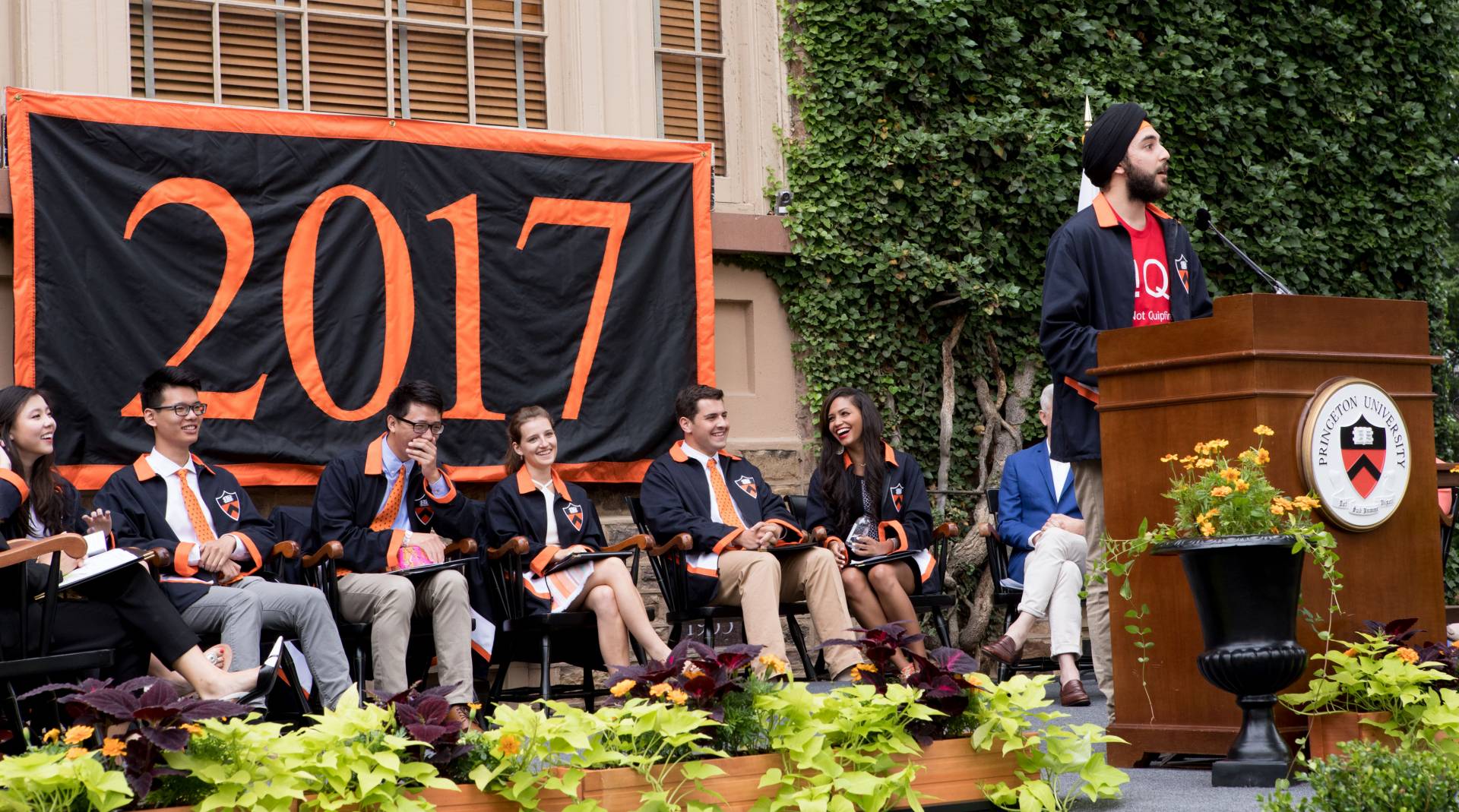 Sukrit Singh Puri at podium during Class Day 2017 ceremony