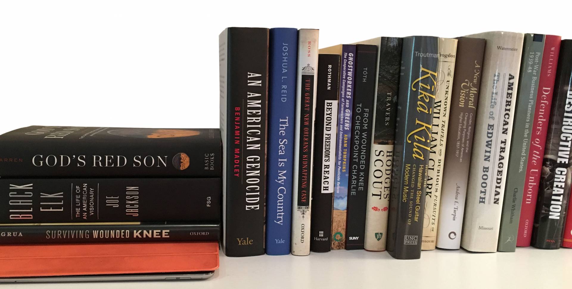 books on shelf in Martha Sandweiss' office