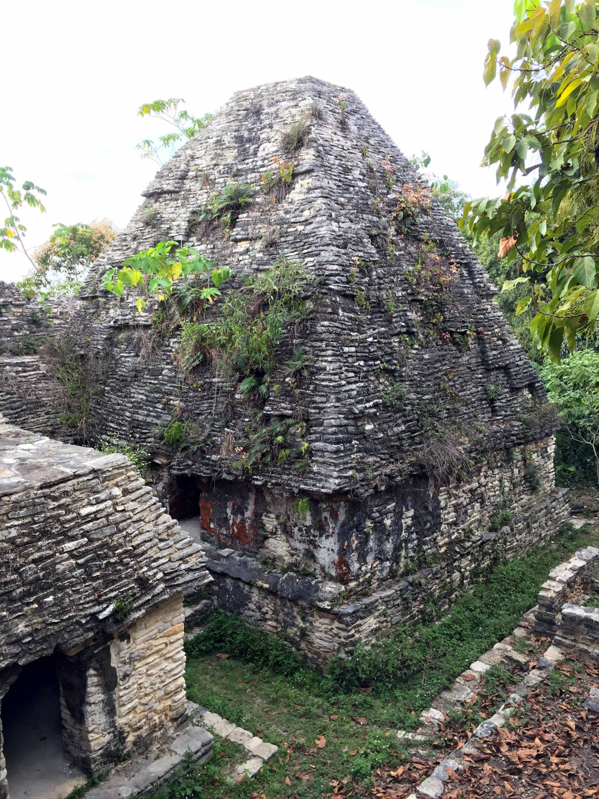 Faux thatch roof on structure at Plan de Ayutla