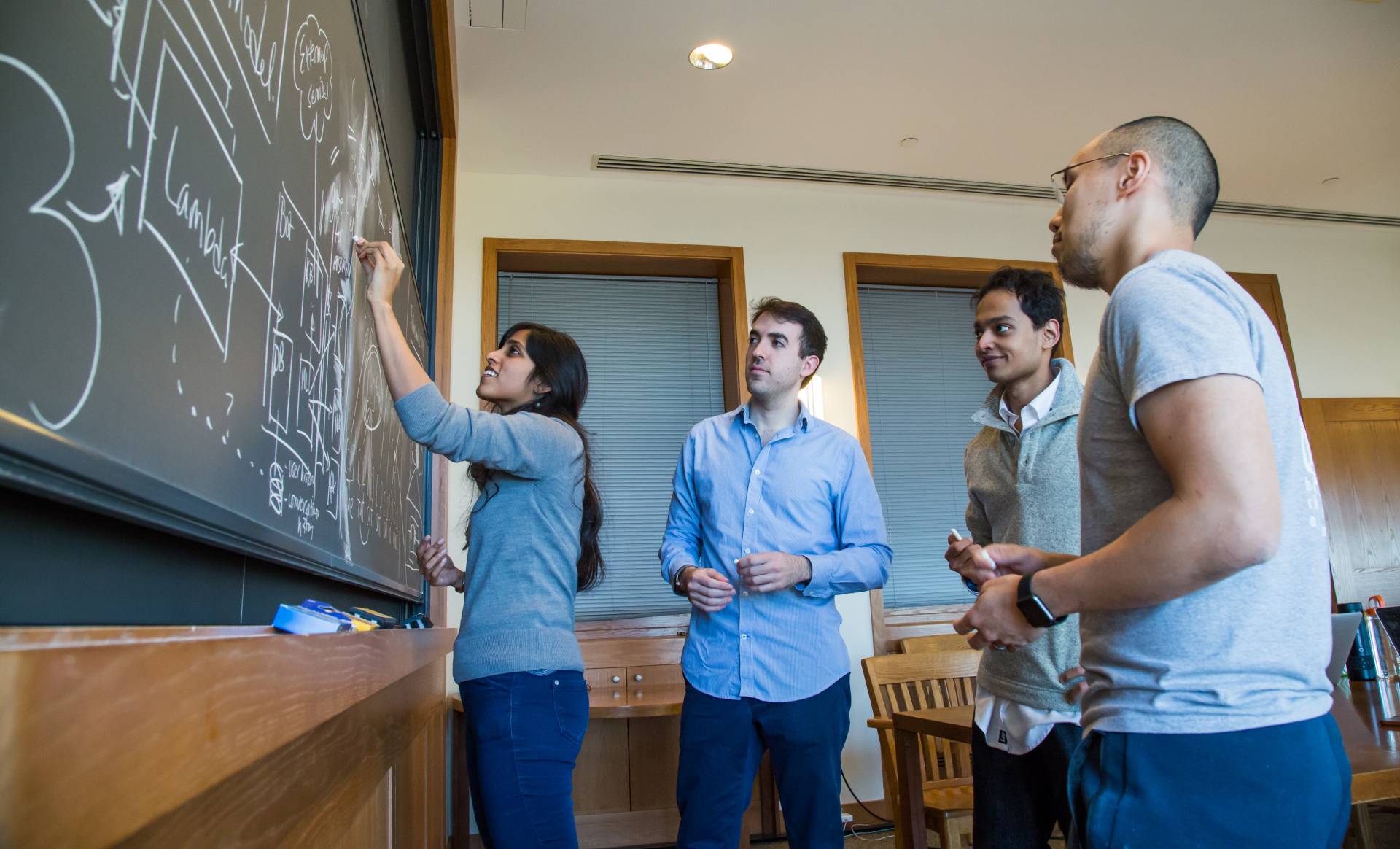 Engineering graduate students working