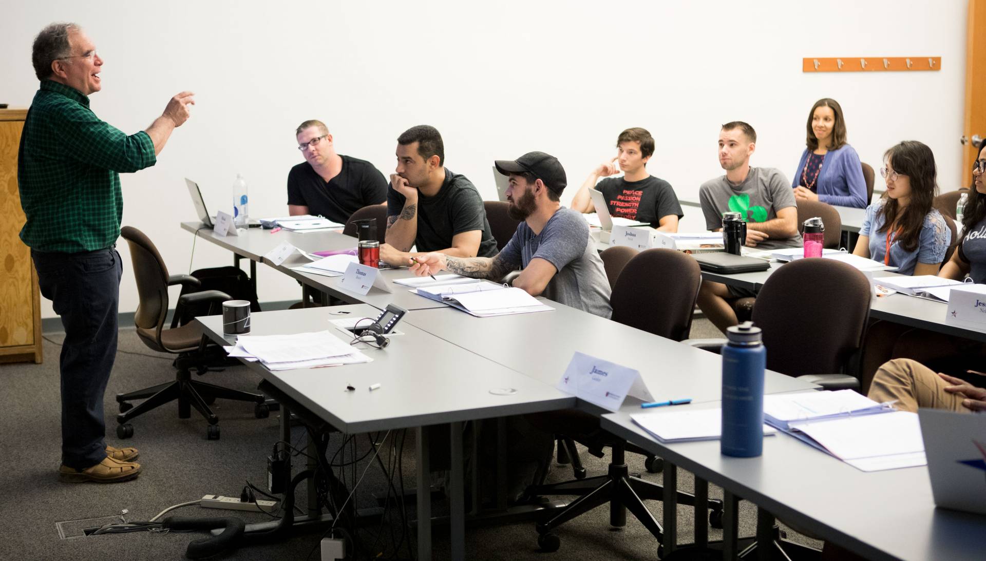 Miguel Centeno, Princeton’s Musgrave Professor of Sociology, teaching seminar for service members and veterans
