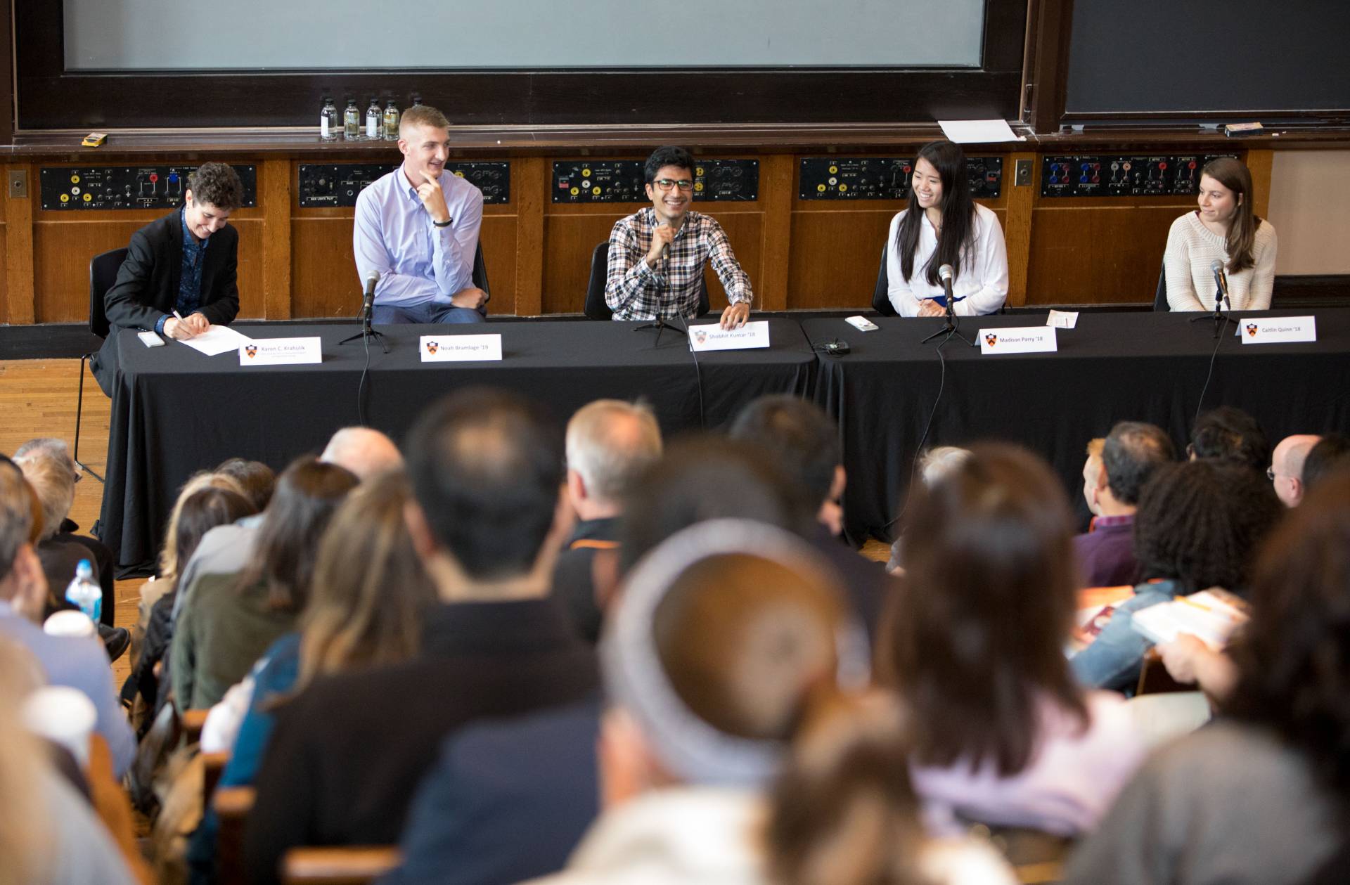 Students on panel discussing their experiences overseas