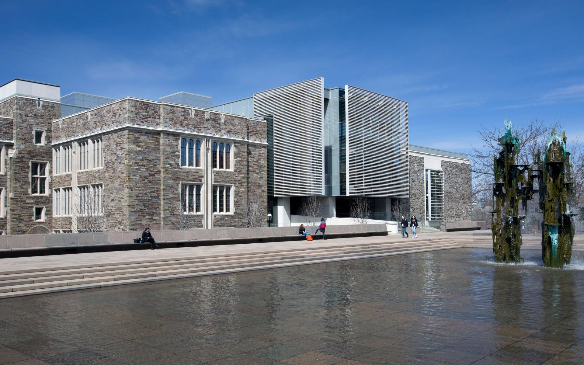 The Julis Romo Rabinowitz and Louis A. Simpson International buildings from scudder plaza