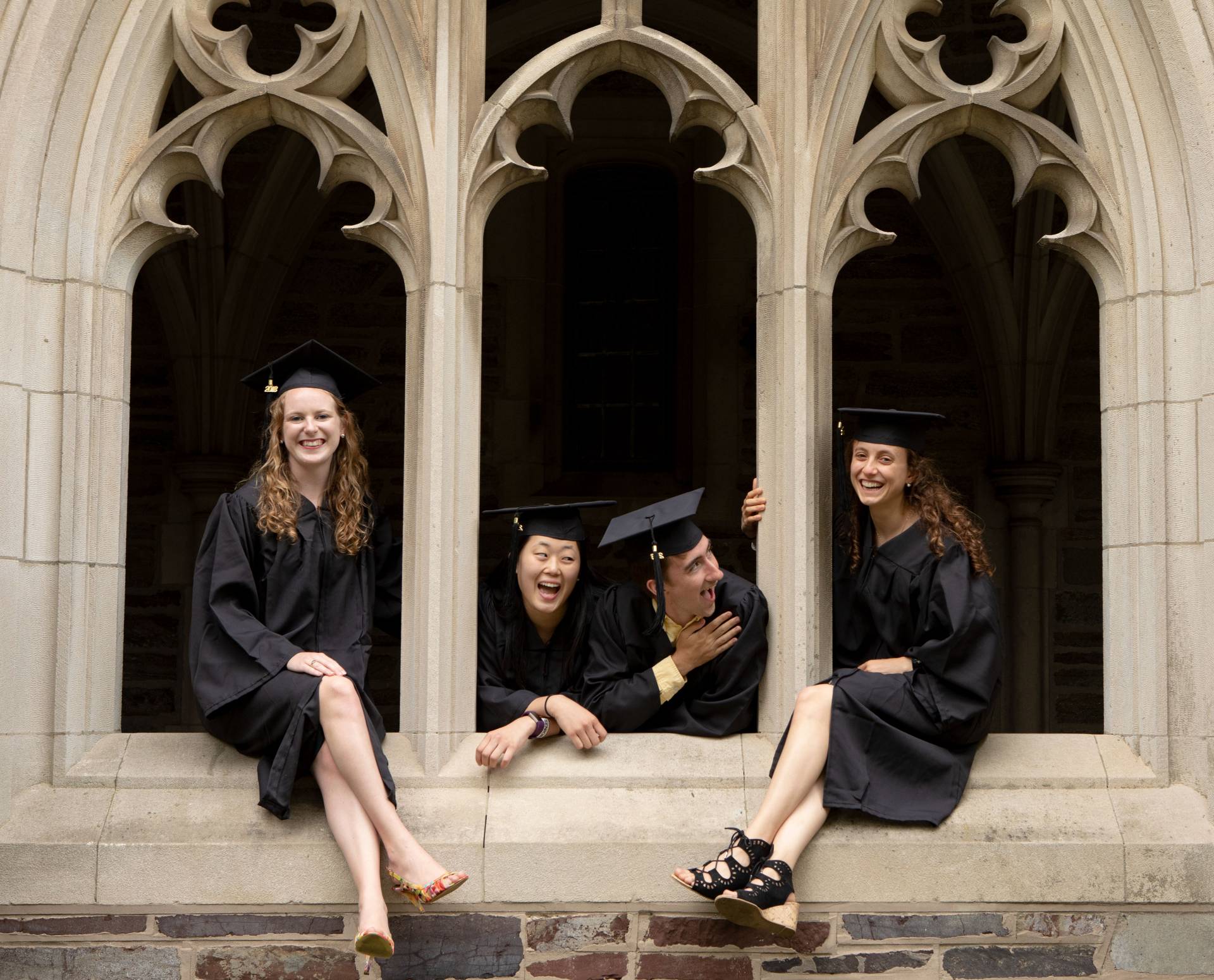 Students hanging out after Baccalaureate ceremony