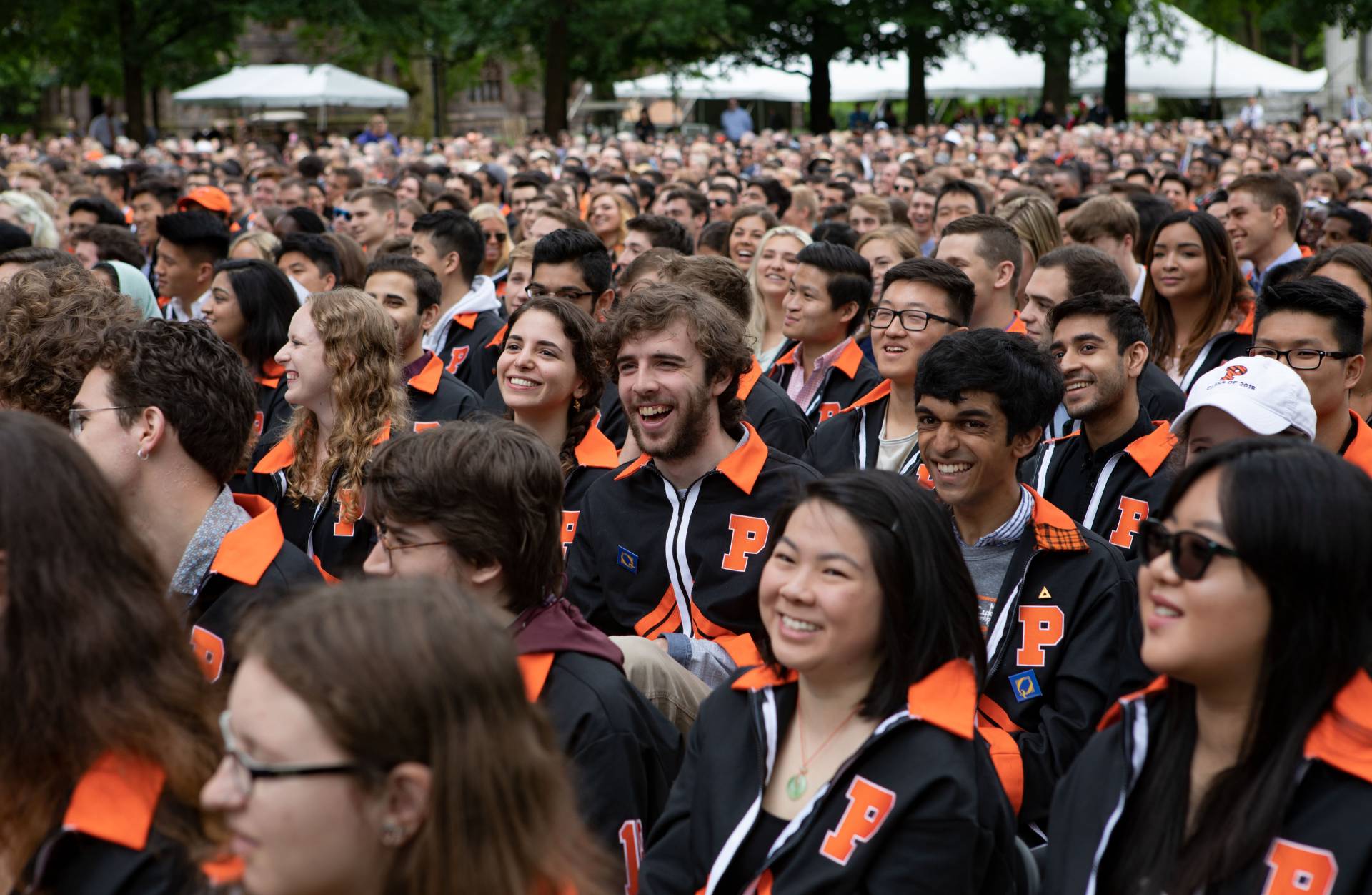 Students laughing during Class Day ceremony