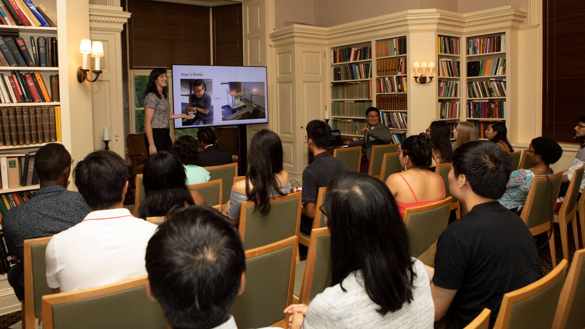 Maggie O’Connell presents her research to FSI students