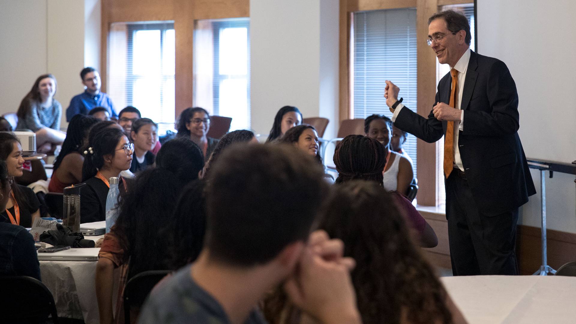 President Eisgruber speaking to AI4ALL participants