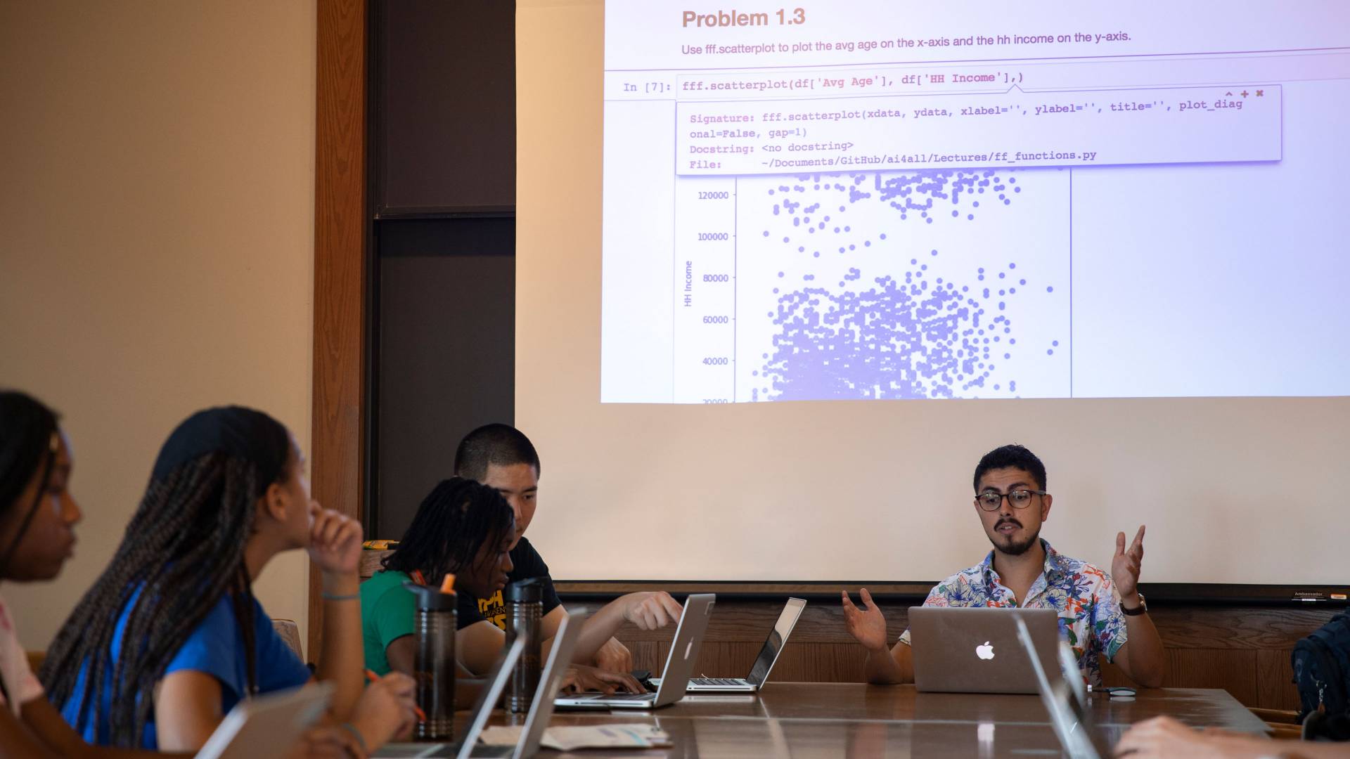 Renato Pagliara Vasquez speaking to AI4ALL students