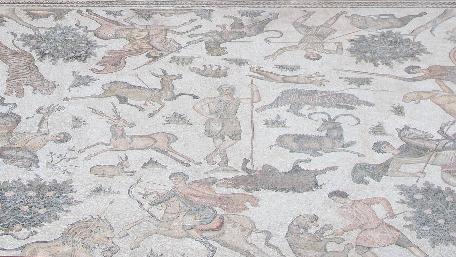 Details of hunting mosaic