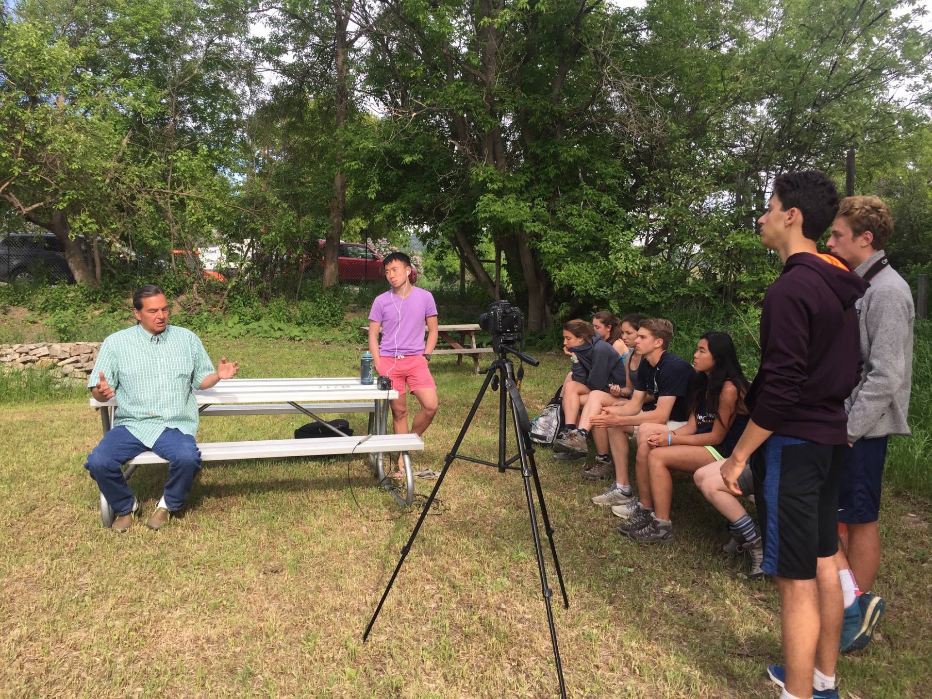 Students filming documentary