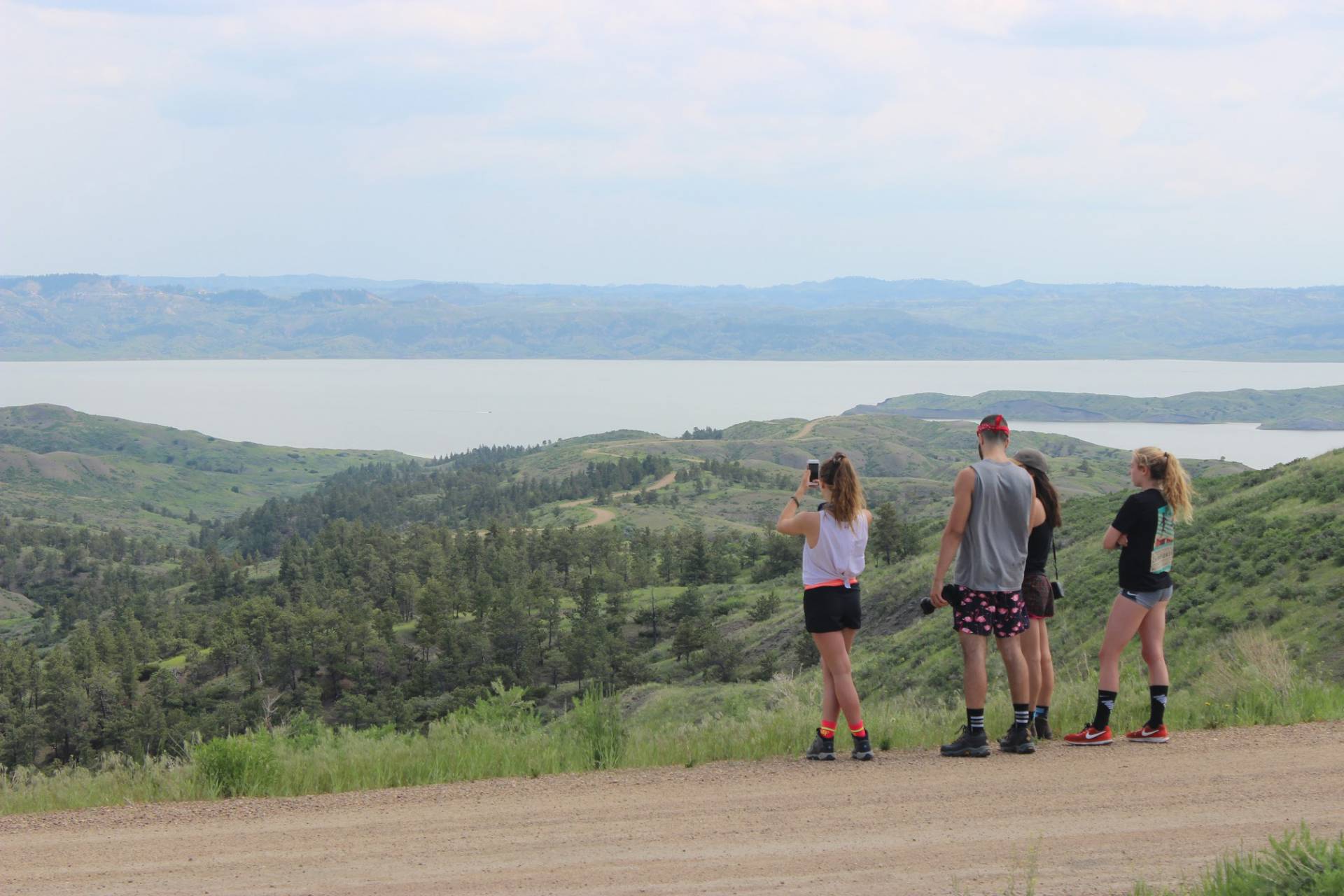 Students looking at beautiful scenery