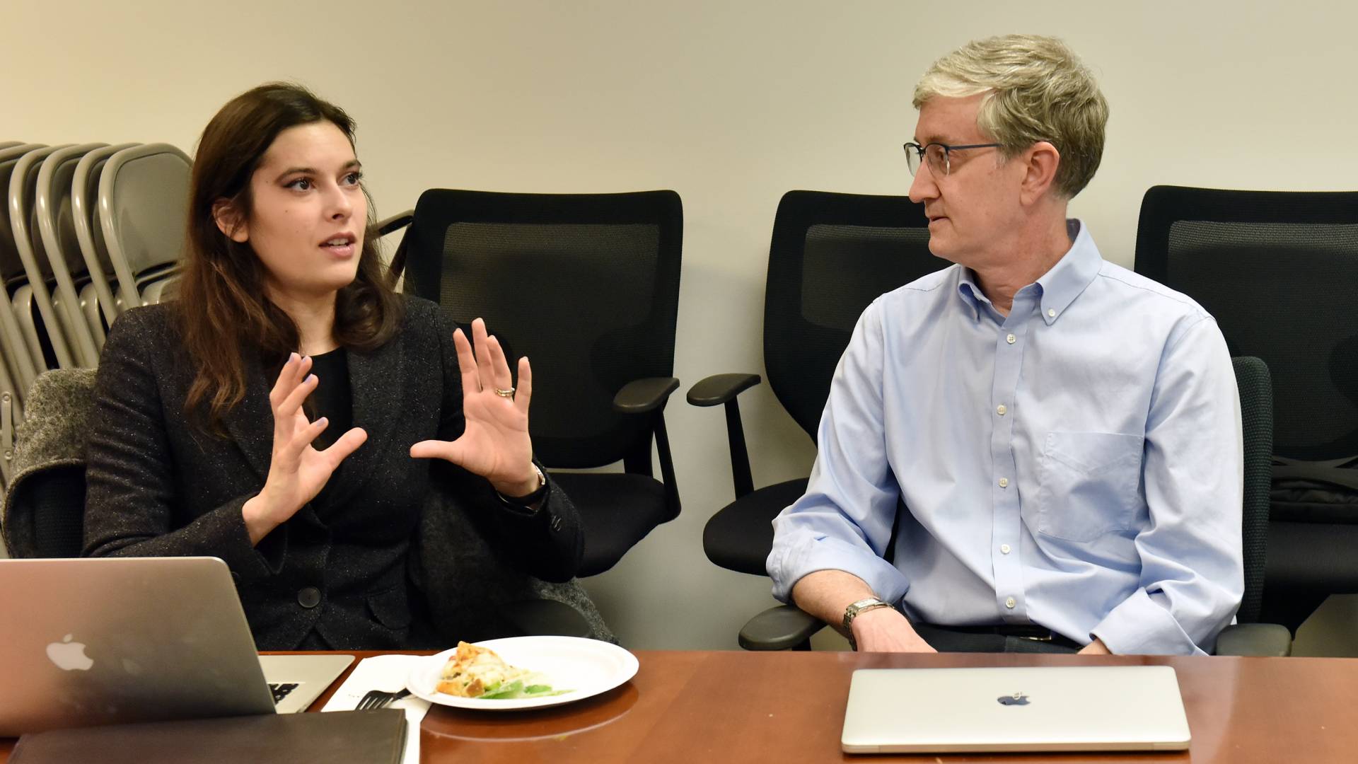 Annette Zimmerman speaking with Ed Felten