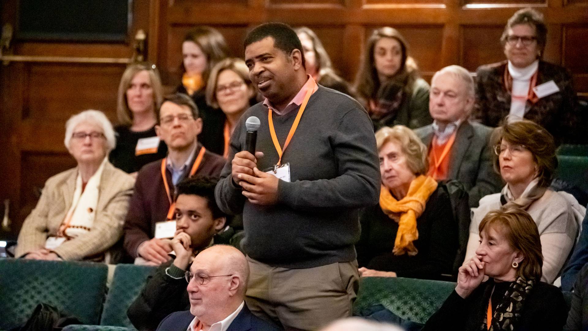 Stanley Berger with microphone