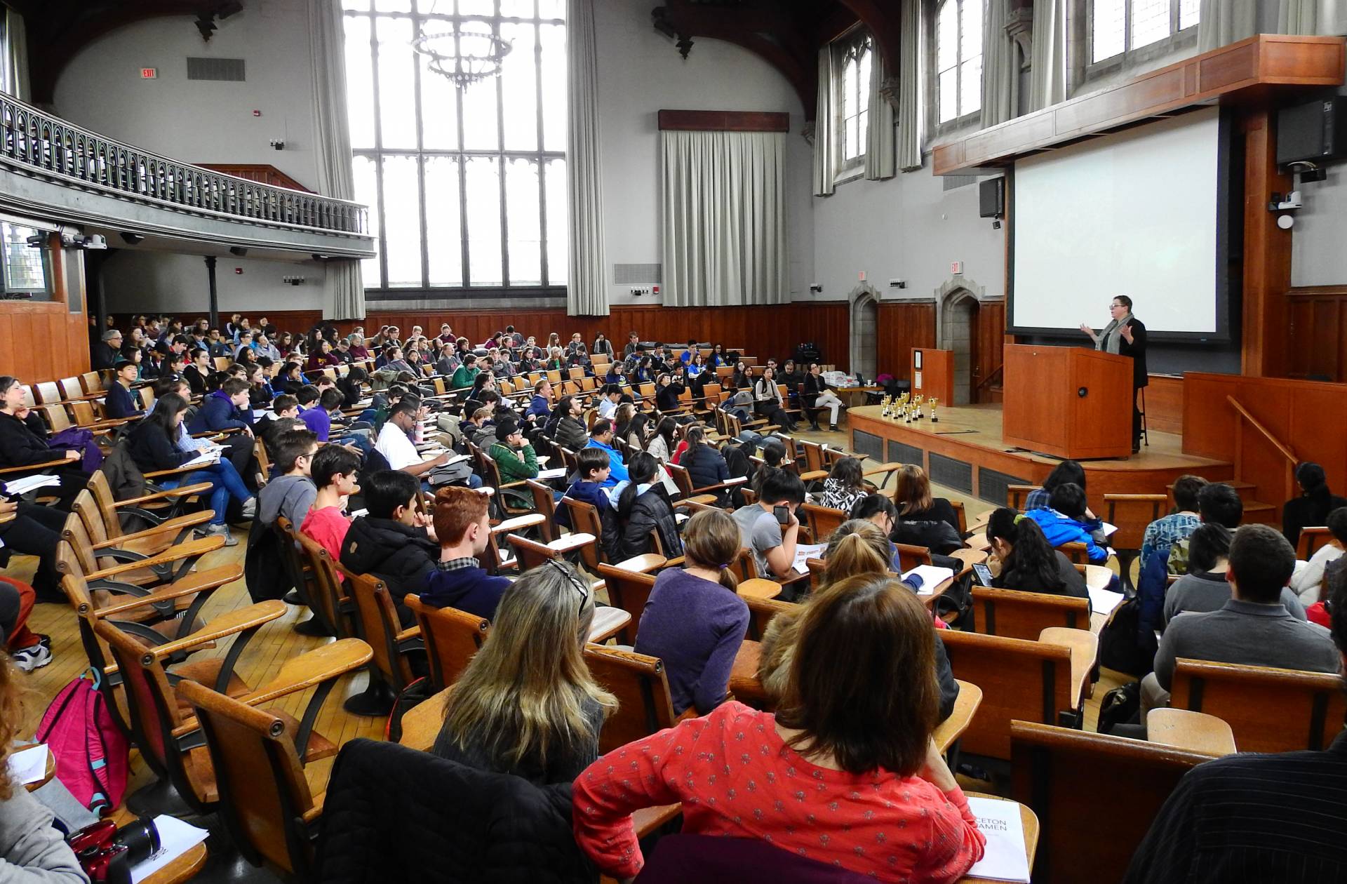 Melissa Haynes speaking to a room full of students