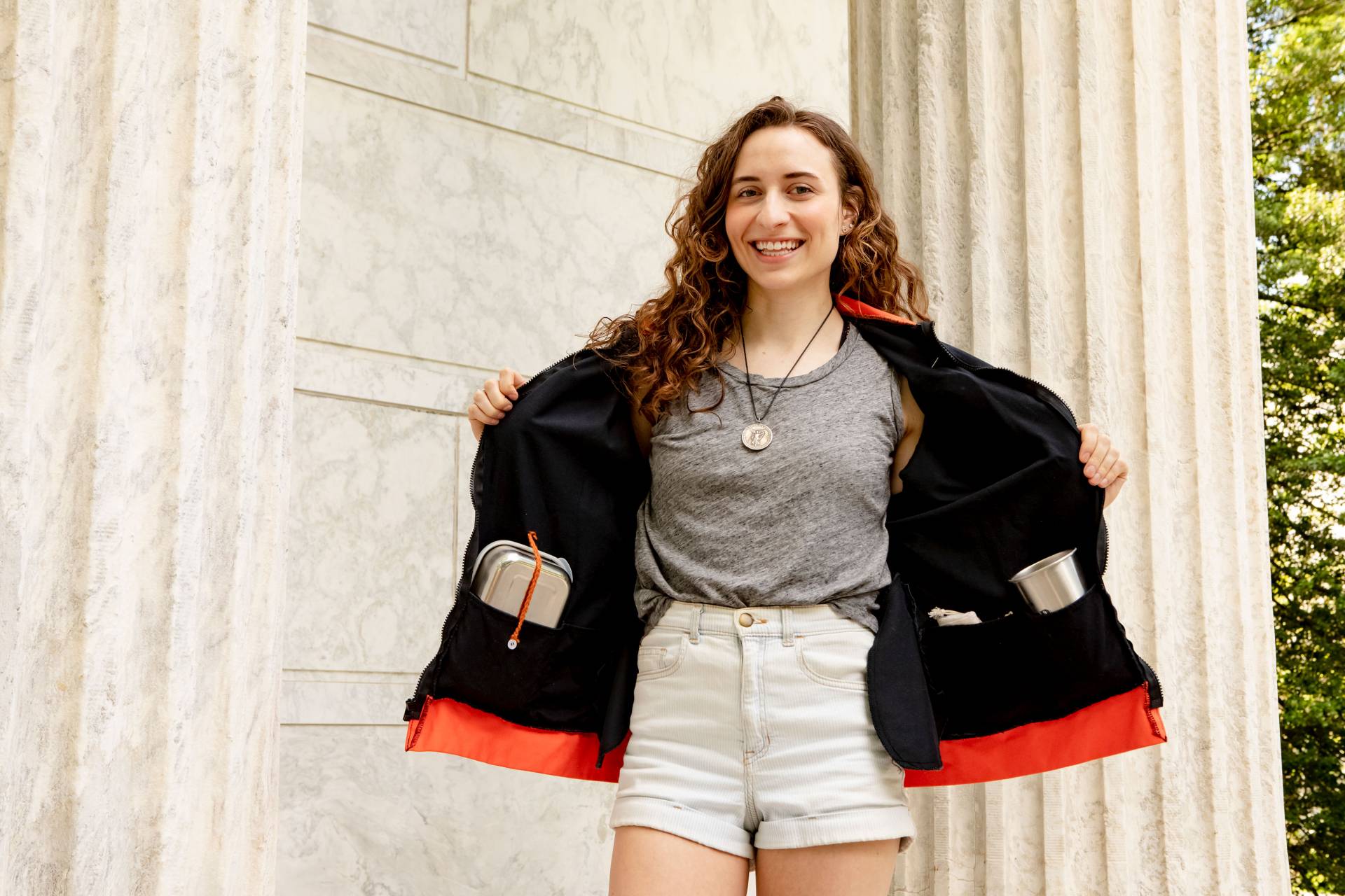 Summer Hanson shows her kit to make Reunions sustainable