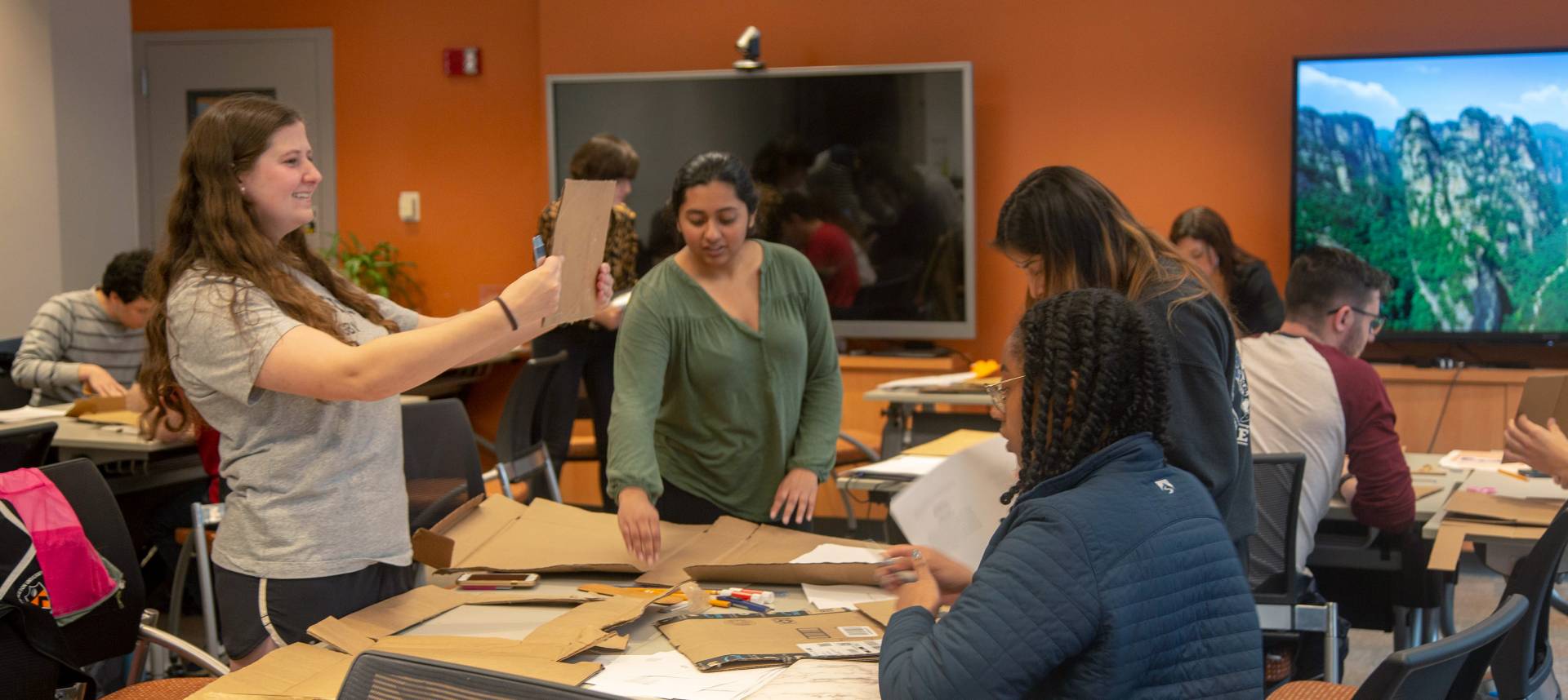 Students working on a hands-on project