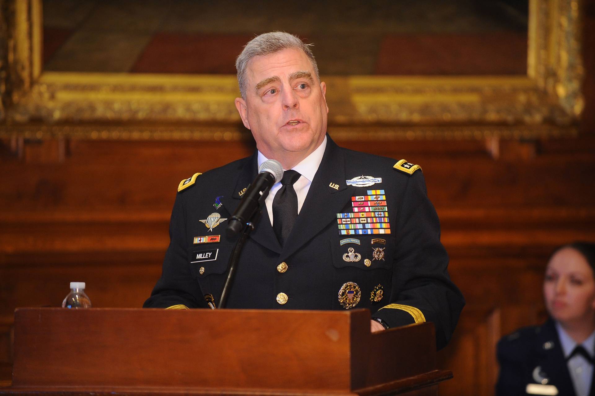 General Milley speaking at podium