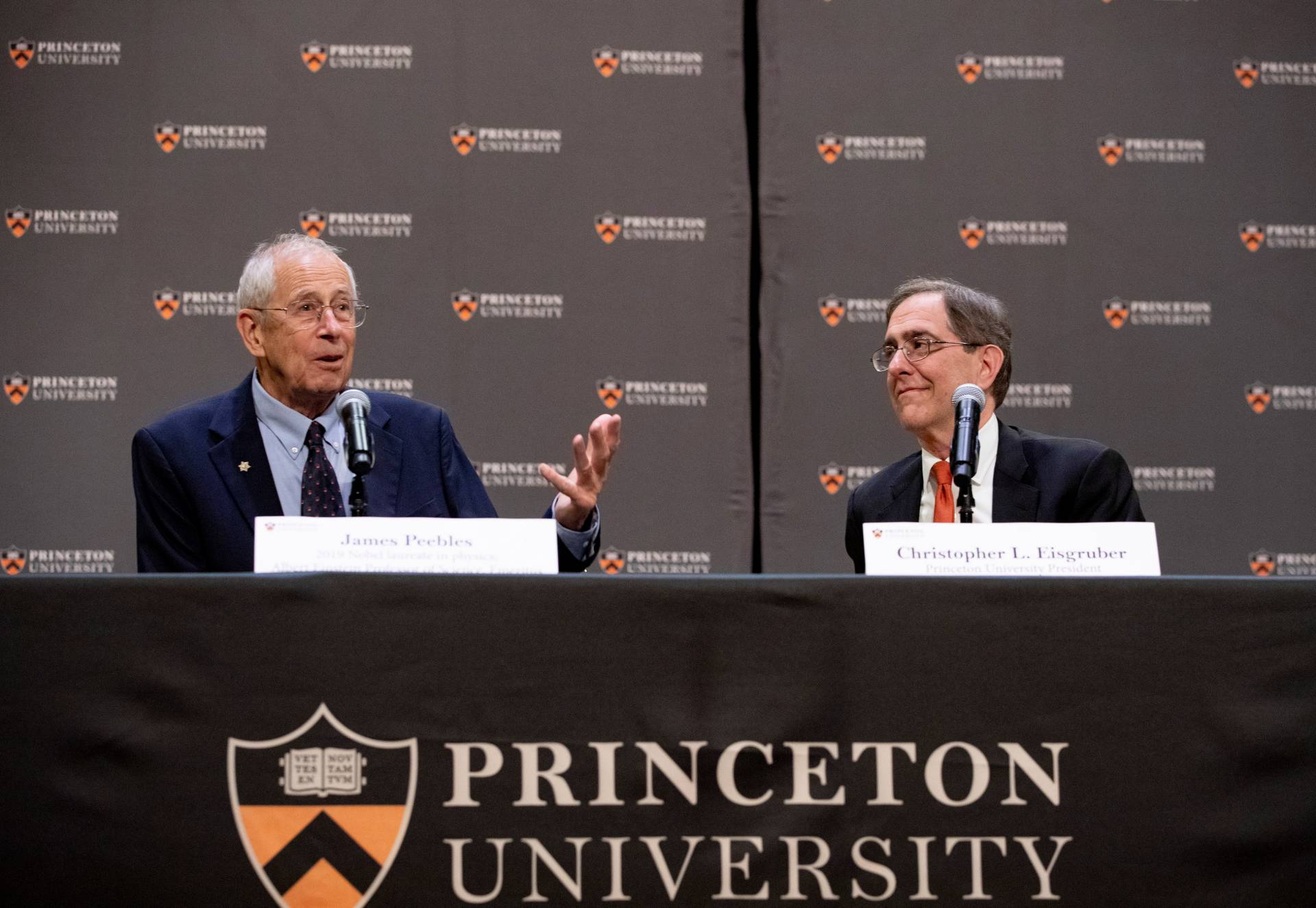 James Peebles and Christopher Eisgruber