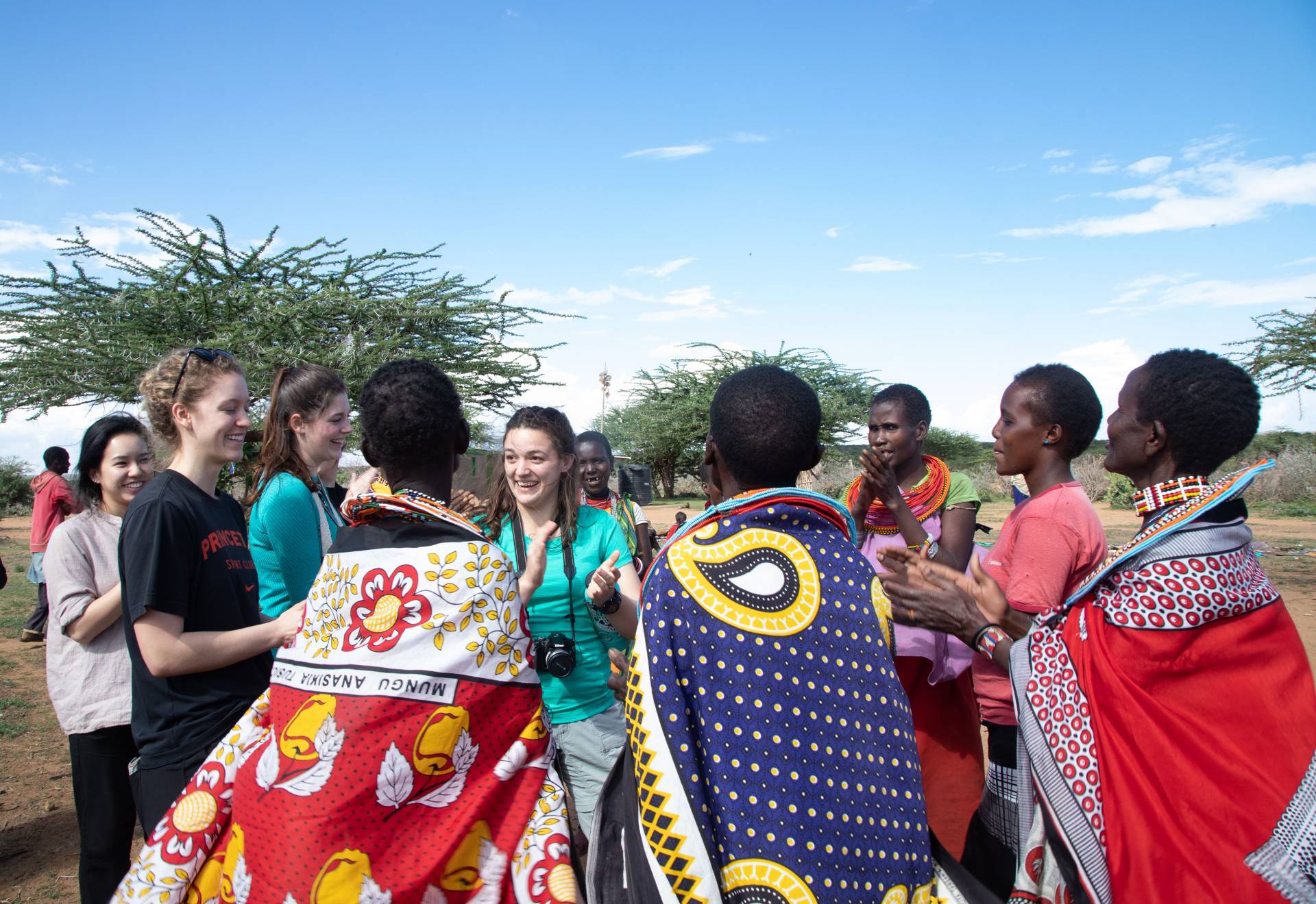 Students meet residents of a homestead