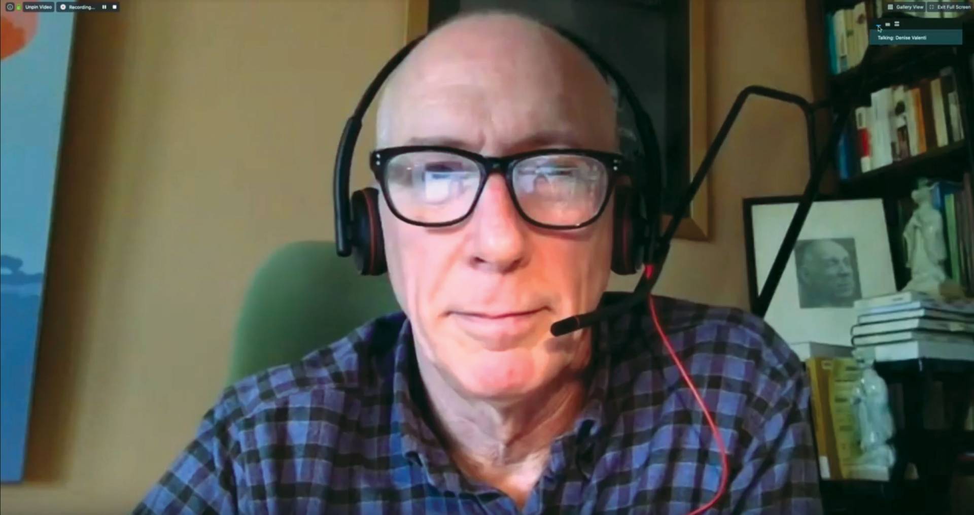 Jeremy Adelman, as seen through zoom