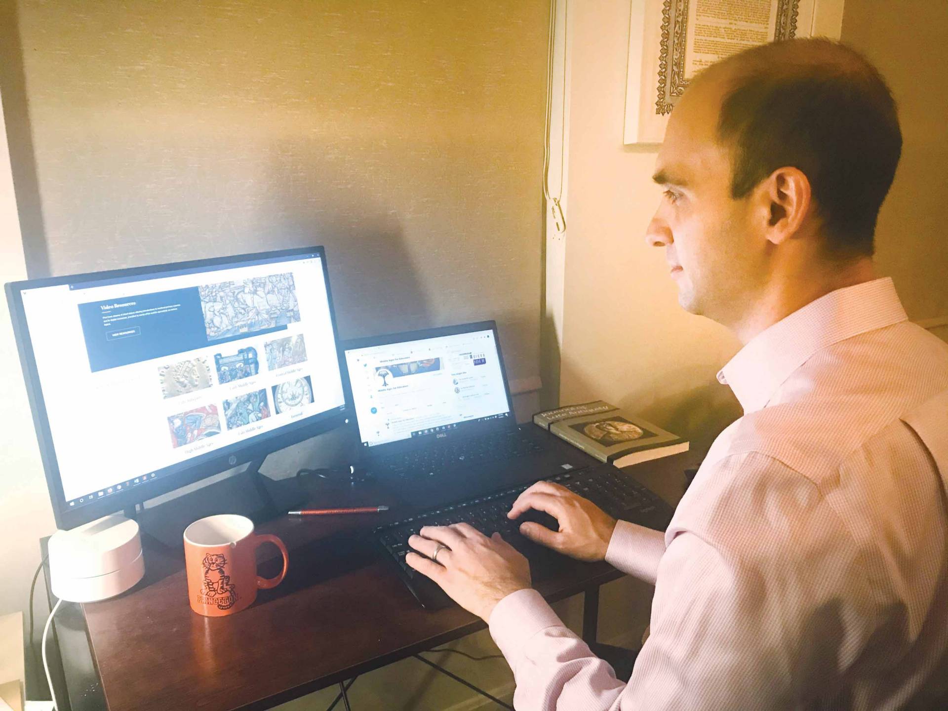 A person working at a computer