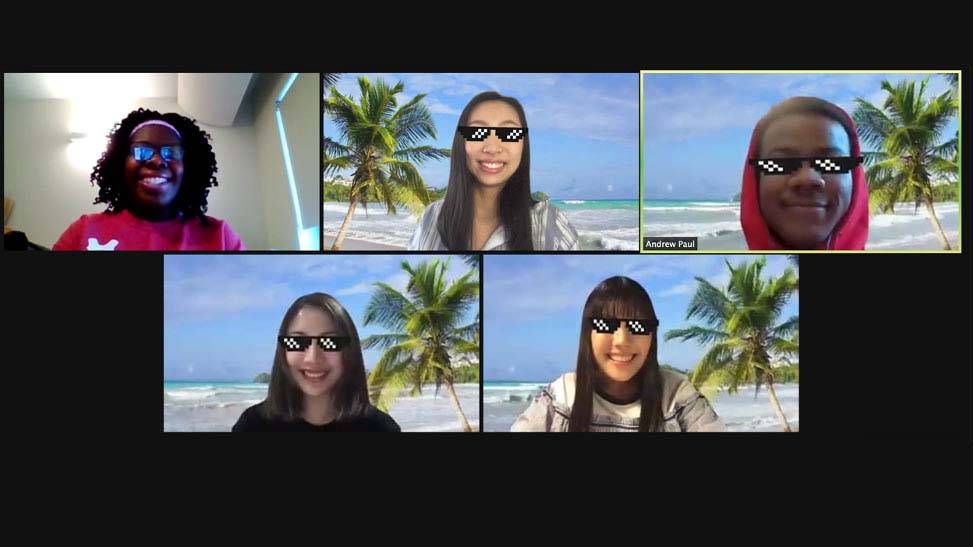 Meeting of students advancing social justice on zoom