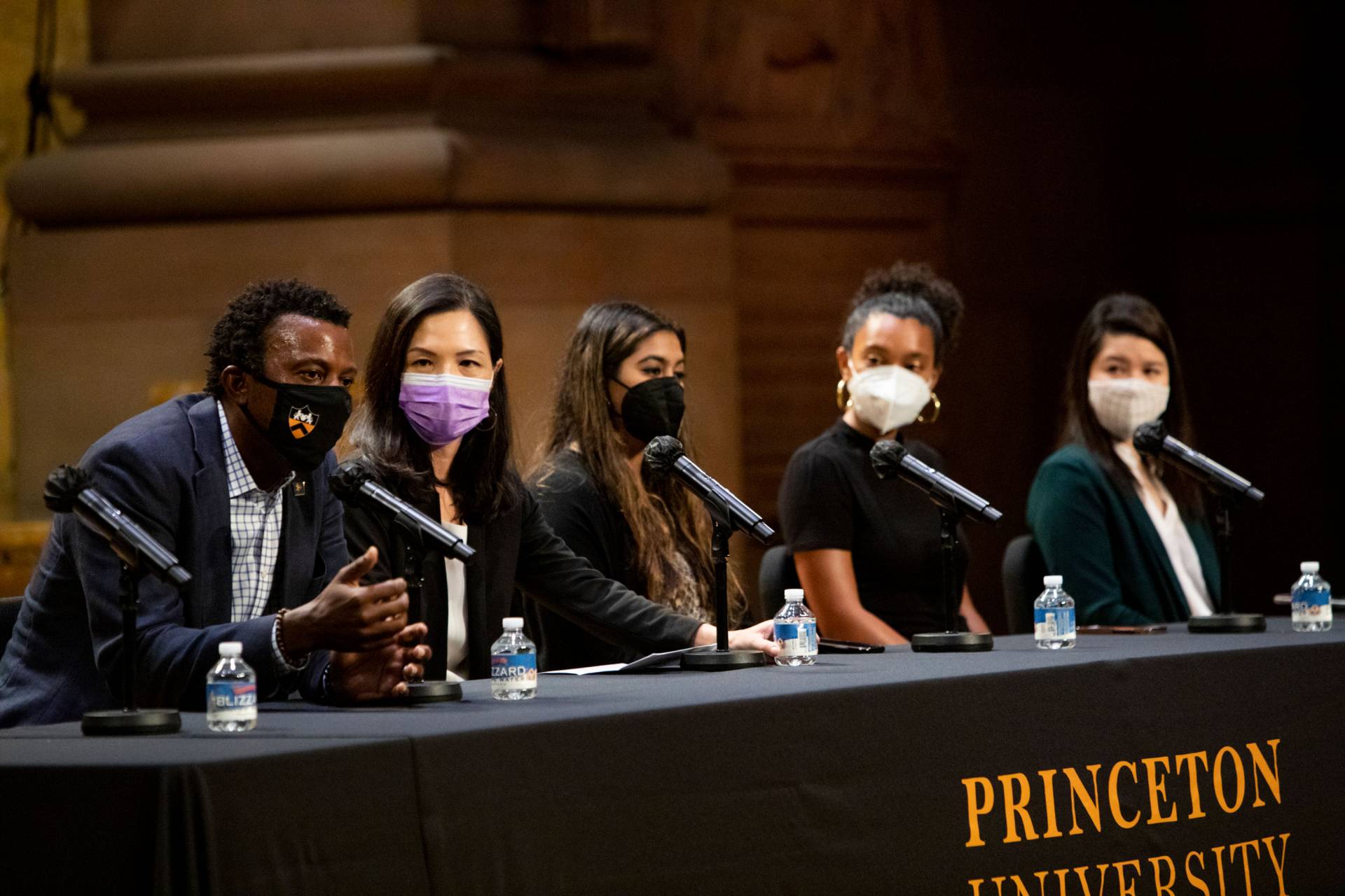 A panel of faculty and students