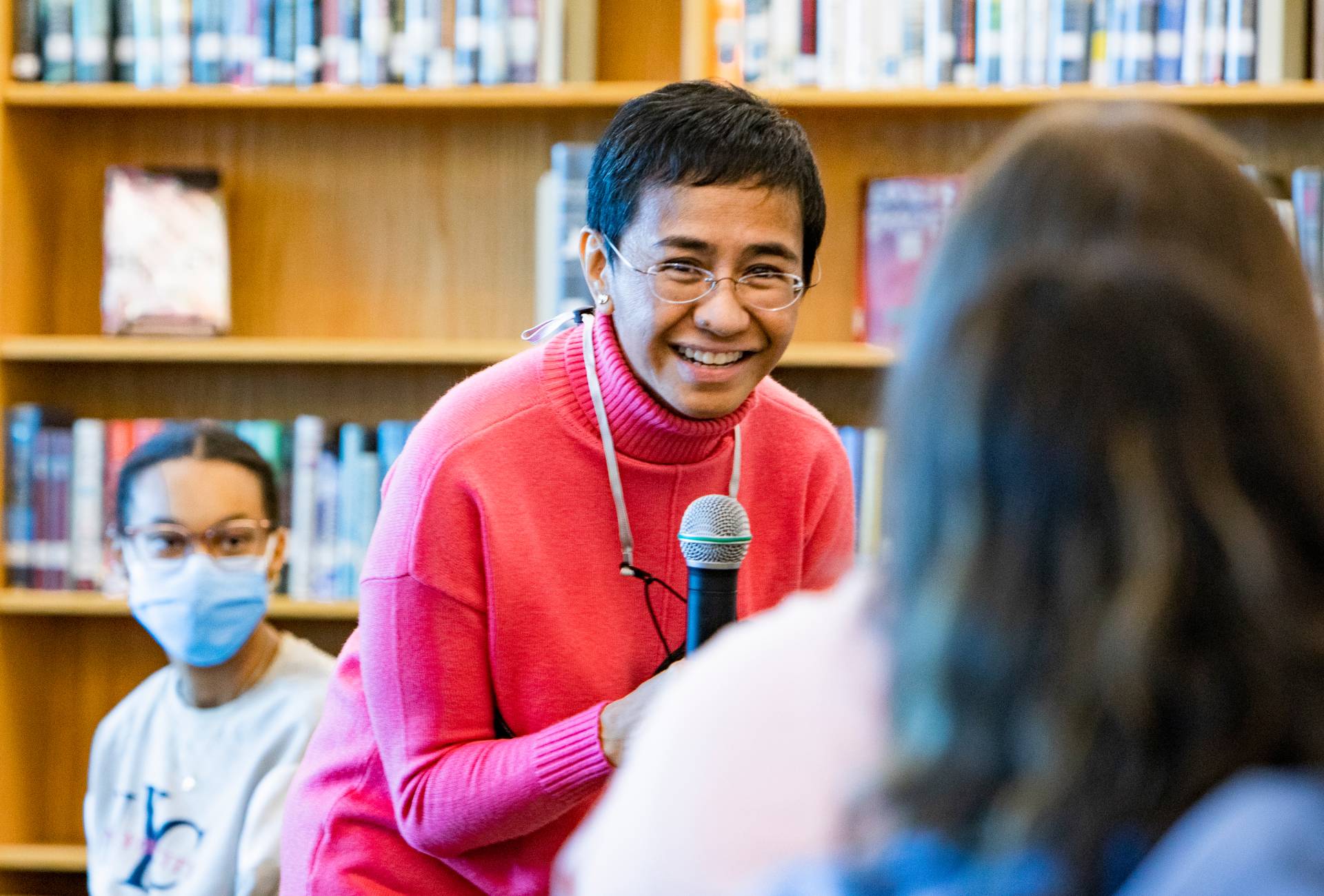 Maria Ressa giving a talk at Toms River