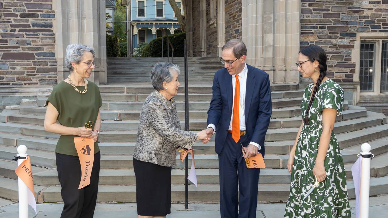 Ikeda Arch dedication event ribbon cutting